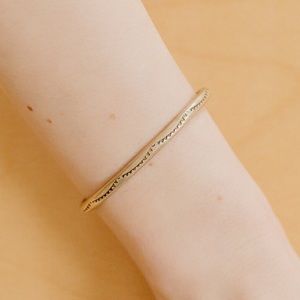 Artesian Metal Patterned Thin Cuff Bracelet